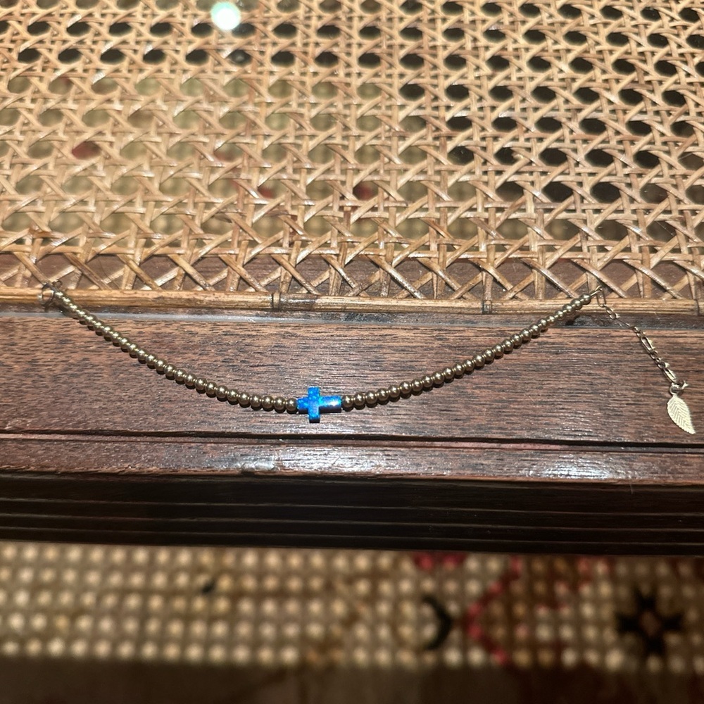 Hazel Boutique 14k Gold filled Opal Cross bracelet